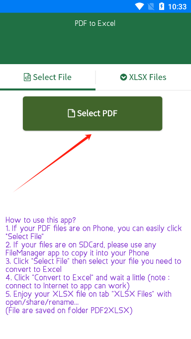 Convert PDF to XLSXٷ