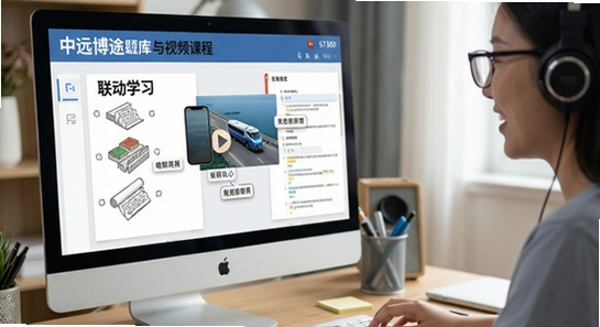 670*360中远博途题库与视频课程联动学习场景