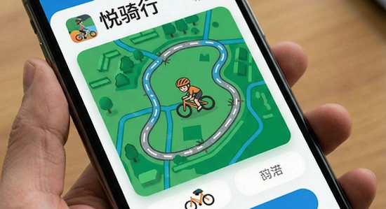 悦骑行app主界面骑行轨迹记录功能展示