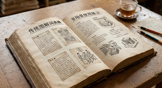 传统图解词典多场景使用展示