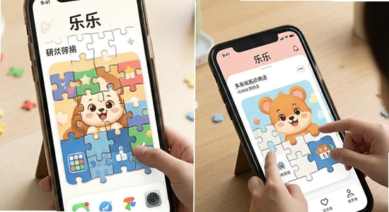 多场景使用乐乐应用商店的拼图展示