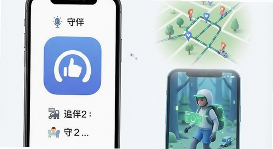 追伴app多场景守护与轨迹记录示意图