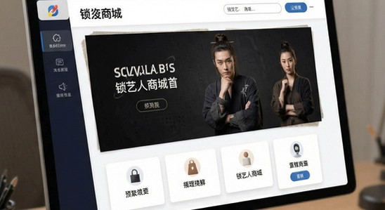 锁艺人商城首页功能界面展示图