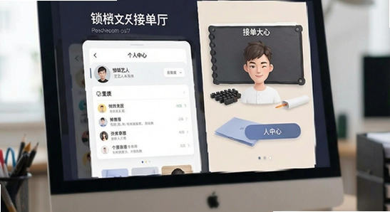 锁艺人商城接单大厅与个人中心界面