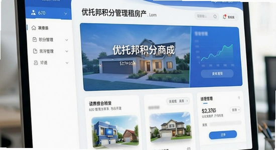 670*360优托邦积分商城与房产管理界面
