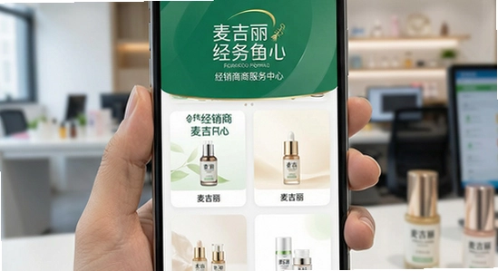 麦吉丽经销商服务中心应用主界面展示