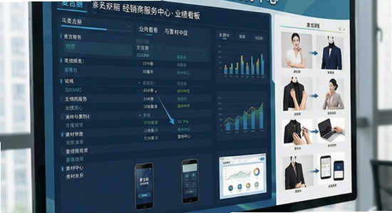 麦吉丽经销商服务中心业绩看板与素材中心展示