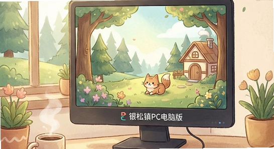 银松镇PC电脑版治愈系场景插画