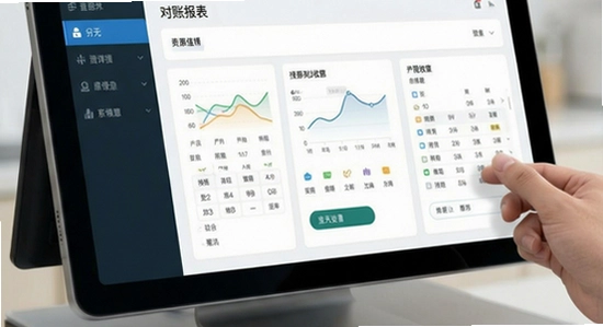 悦农e付收银台对账报表界面