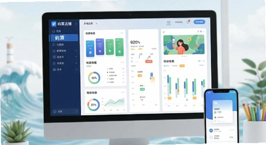屿算店铺智慧管理软件多场景应用示意图