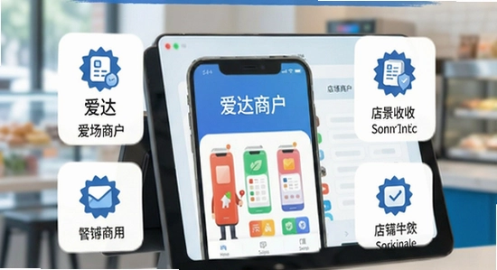 爱达商户多场景收银与店铺管理示意图