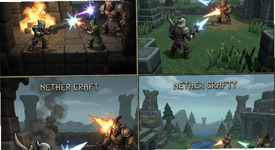 Nether Craft多场景战斗与探索画面