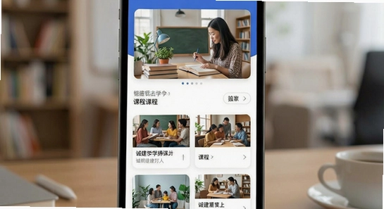 �Ͻ�ѧ��APP��ҳ�γ̽���չʾͼ