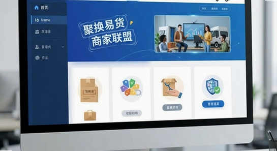 聚换易货商家联盟首页功能展示图