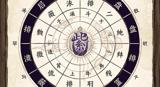 紫薇斗数排盘十二宫位与流年切换示意图