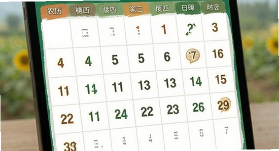 农历节气便民日历主界面展示