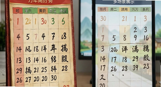 万年历黄历多场景使用展示