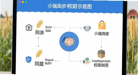 小麦商家版多端同步与权限分配示意图