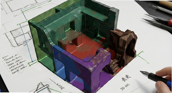 ��ͼ3D��ͼģ��û����ɫ���ʶ�ʧ��ô���
