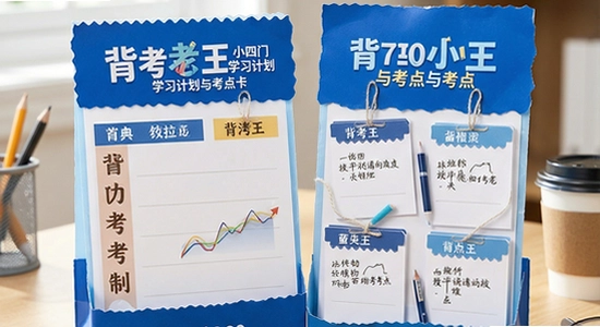 670*360背考王小四门学习计划与考点卡展示