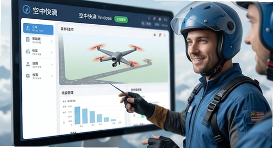 空中快滴飞手接单操作与收益管理界面