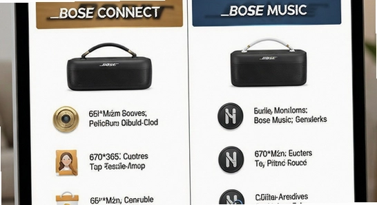 670*360��Bose Connect��Bose Music���ܶԱ�ʾ��ͼ