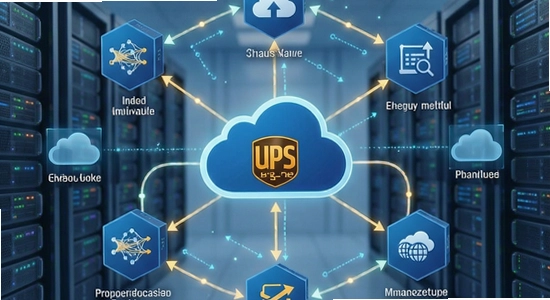 UPS云管理数据加密与多端同步示意图
