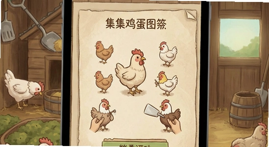 集集鸡蛋收集图鉴与鸡舍界面