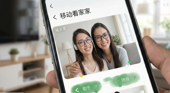 移动看家监控应用界面展示