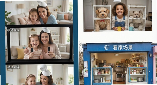 移动看家监控家庭与商铺场景对比