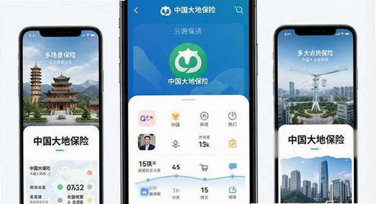 中国大地保险App多场景服务展示