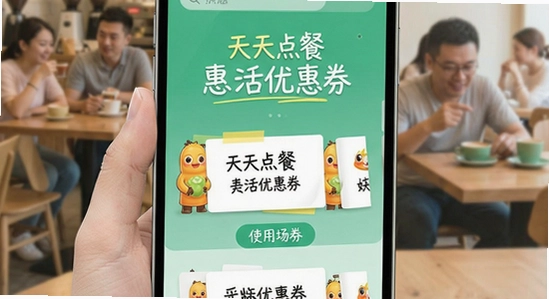 天天点餐惠生活优惠券使用场景示意图