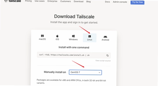 Tailscale ��װ ϵͳ��Ȩ �����ͼ, Tailscale �ٷ��� ��װ���� ��ͼ