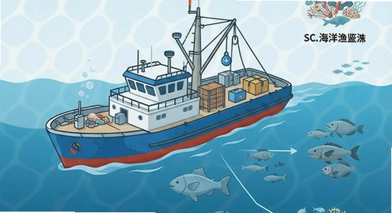 船载海洋渔业系统离线缓存与数据同步示意图