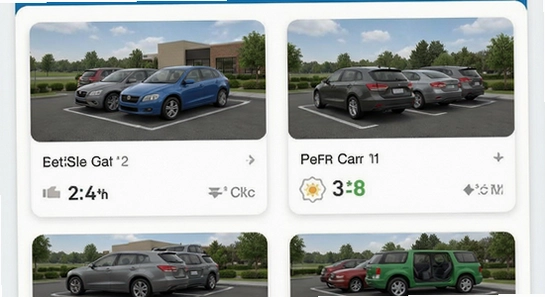 670*360��eParkͣ��Ӧ����ҳ�����ͼ��չʾ����ͣ�����б��복λ״̬
