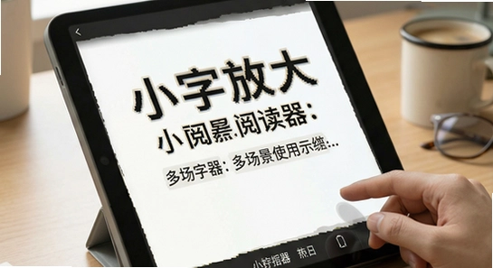 小字放大阅读器多场景使用示意图