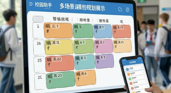 校园助手多场景课表规划展示