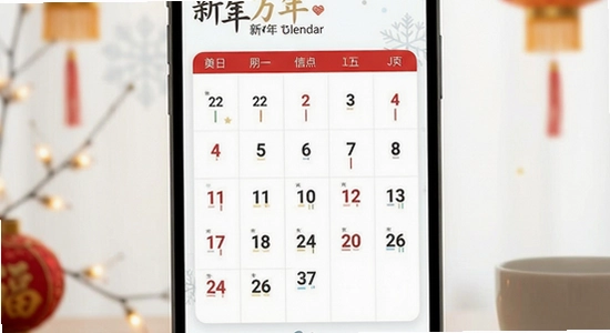 新年万年历清爽主界面展示