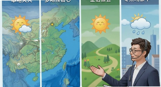 本地天气专家预报多场景应用示意