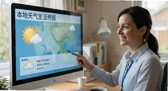 本地天气专家预报生活场景示意