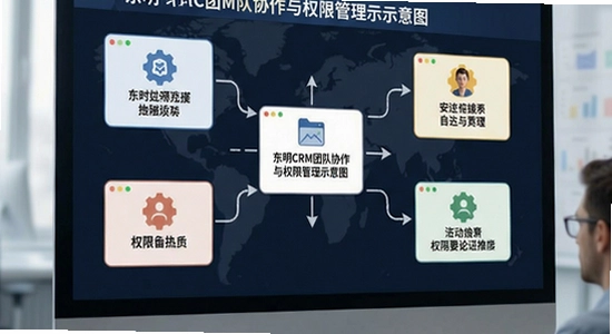 东明CRM团队协作与权限管理示意图