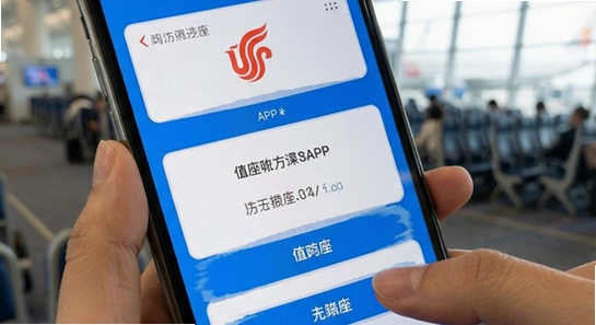 南方航空APP值机选座操作界面