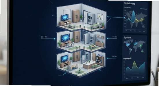 UWANT HOME多楼层地图管理与智能联动场景图