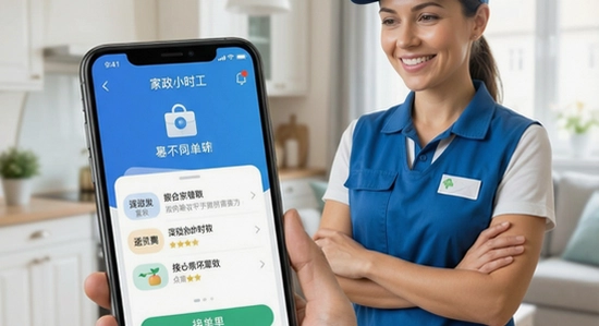 家政小时工app接单界面展示