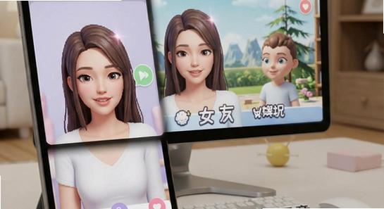 虚拟女友多场景使用示意