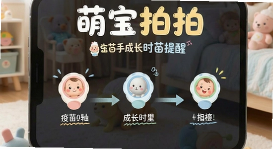 萌宝拍拍成长时间轴与疫苗提醒界面