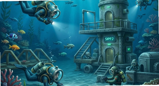 海底世界生存2深海探索与建造场景
