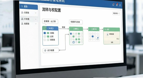 华勤一站式后勤综合管理系统工单流转与权限配置界面