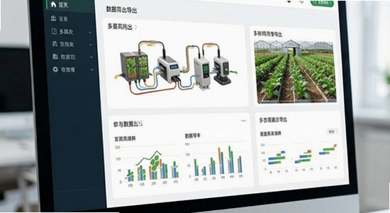 蔬芮农业多设备同步与数据导出界面
