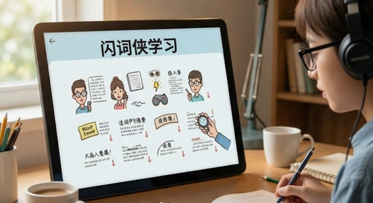单词闪记侠学习场景展示